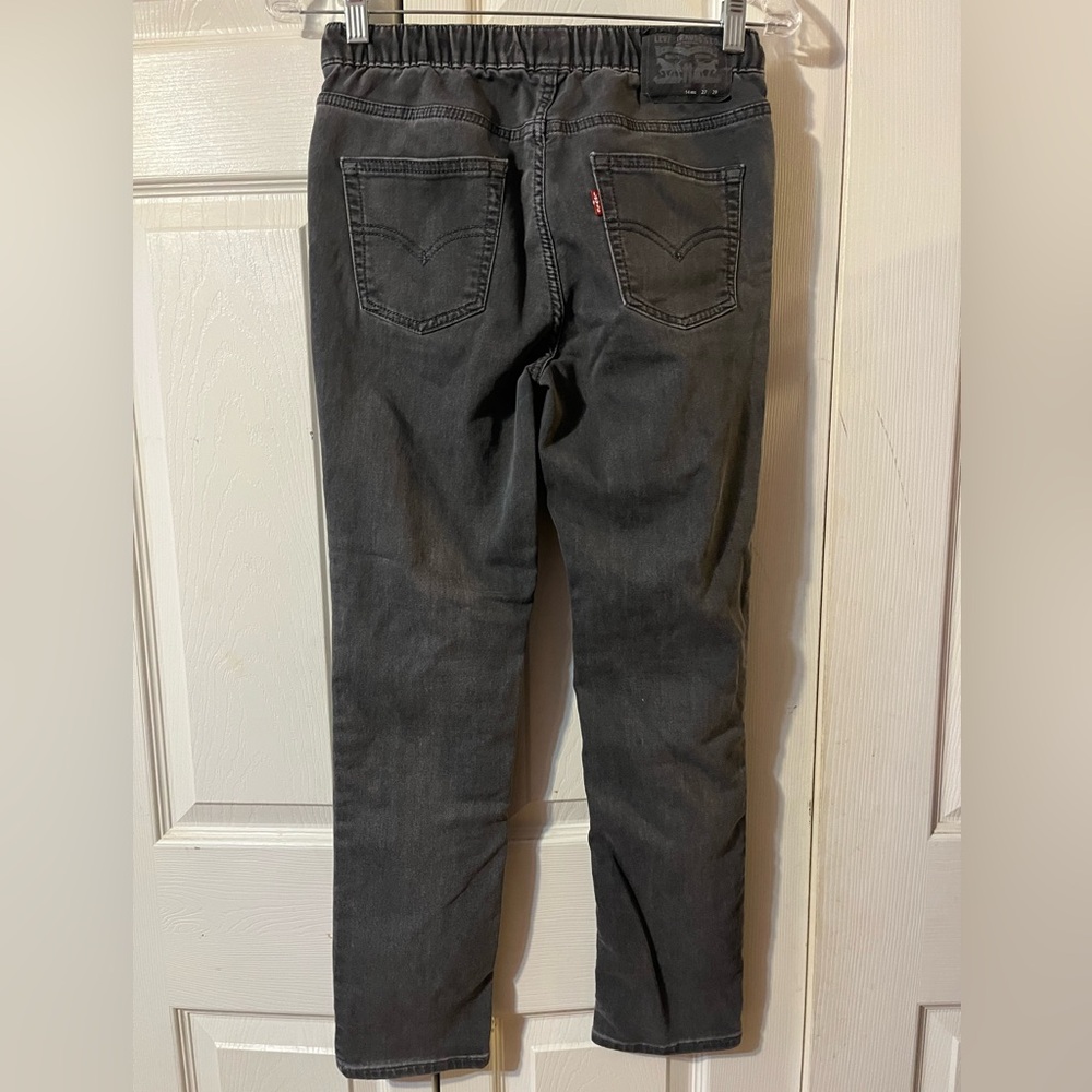 Levi’s Skinny Knit Pull On Jeans Distressed Drawstring Elastic Size 14 R 27x29